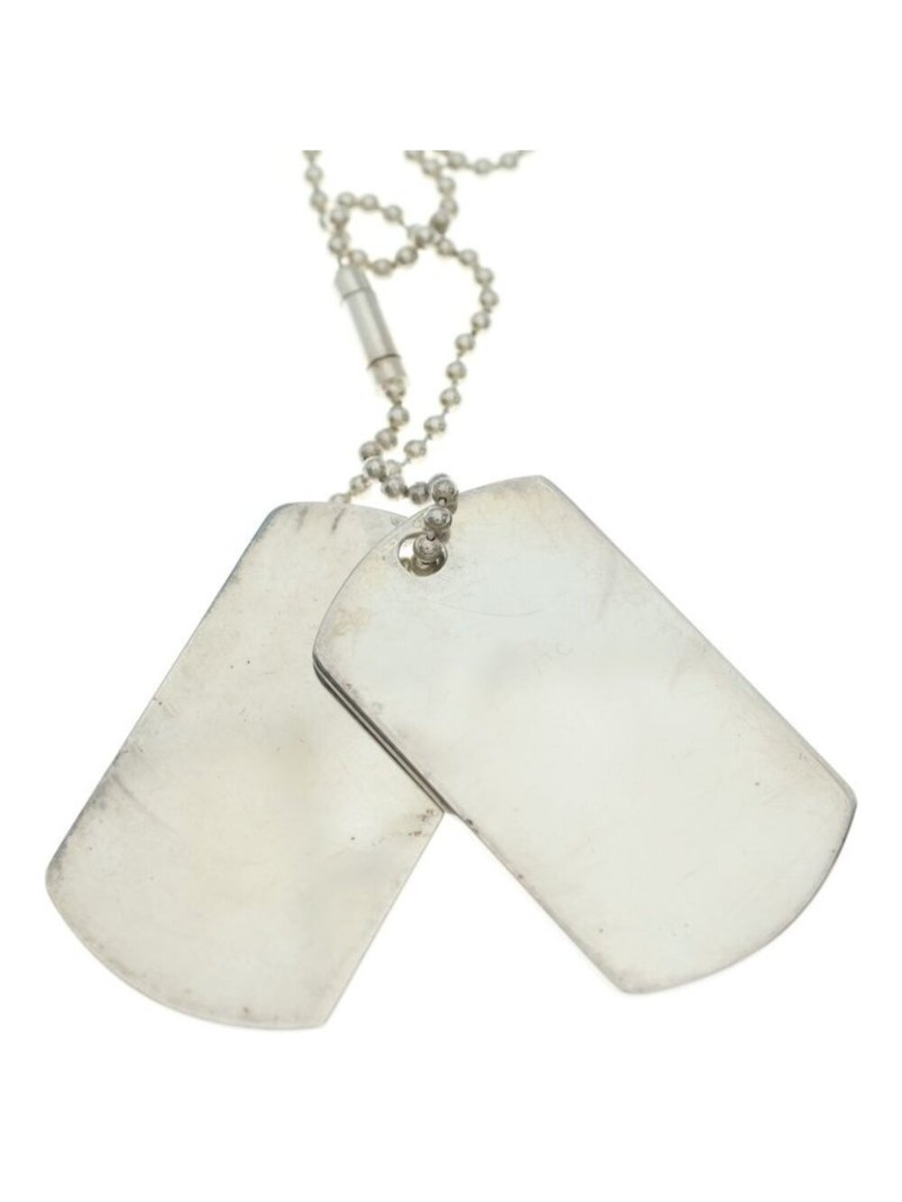 Gucci Double Dog Tag Chain Pendant Necklace Silver - Picture 4 of 6